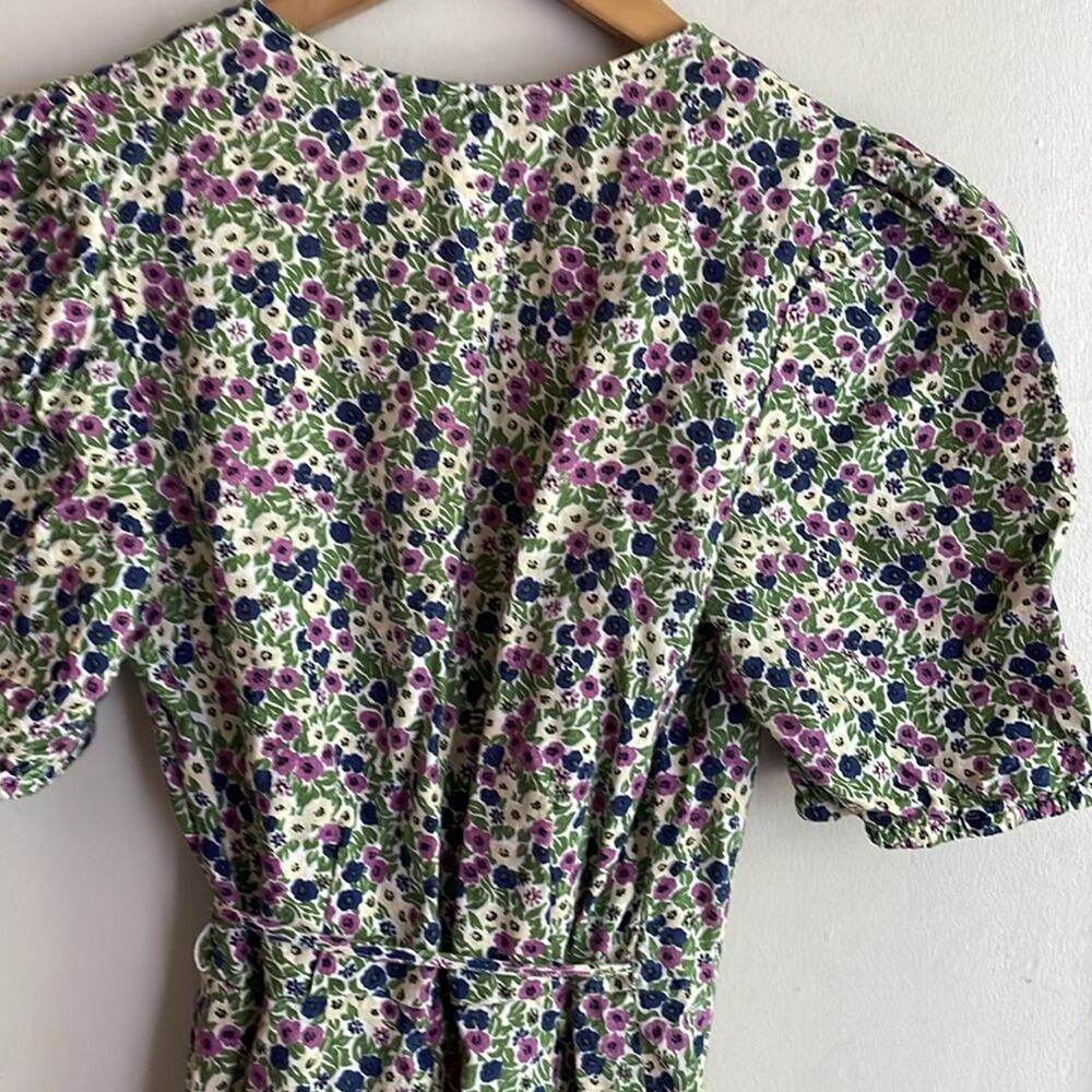 & Other Stories Puff Sleeve Floral Wrap Mini Dress - Picture 12 of 16